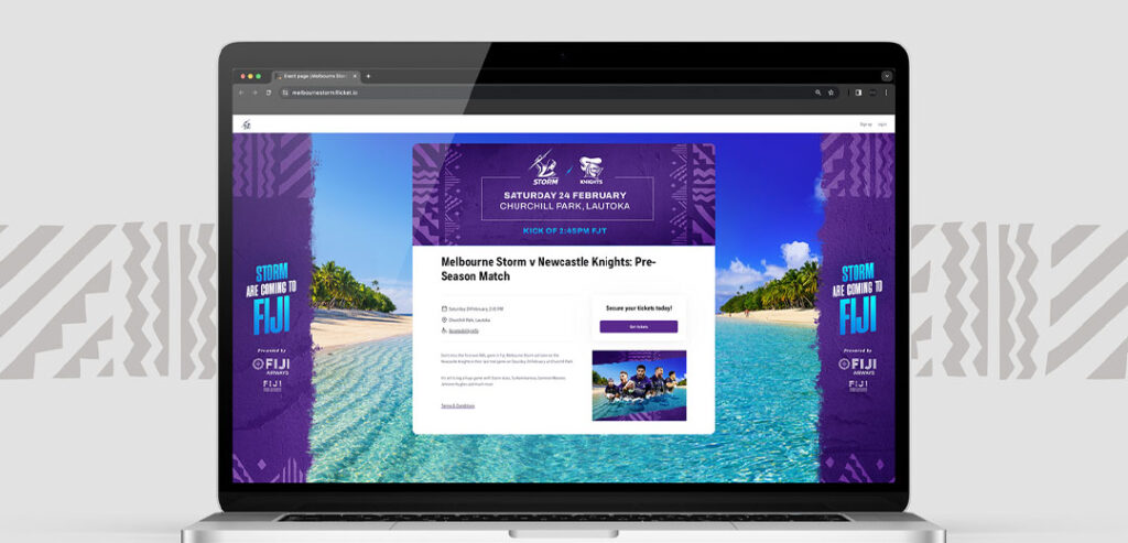 Melbourne Storm Landing Page